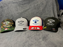 Load image into Gallery viewer, Reaper Hat Black/Grey Flexfit OSFA
