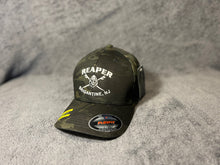 Load image into Gallery viewer, Reaper Hat Black Multi-Camo Flexfit L/XL

